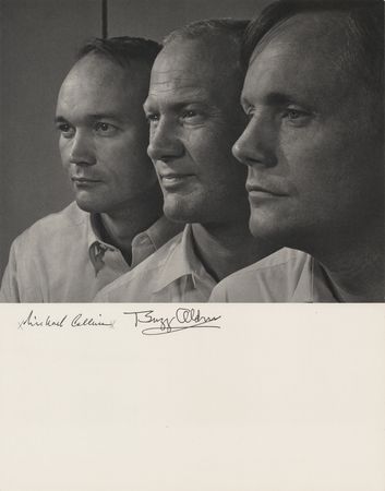 Lot #6164 Buzz Aldrin and Michael Collins Signed Photograph by Yousuf Karsh - Image 1