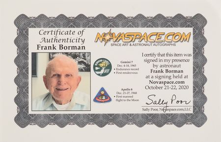 Lot #6106 Frank Borman Signed Oversized Photograph - Image 2