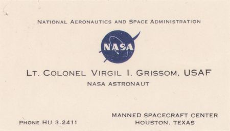 Lot #6041 Gus Grissom NASA Business Card