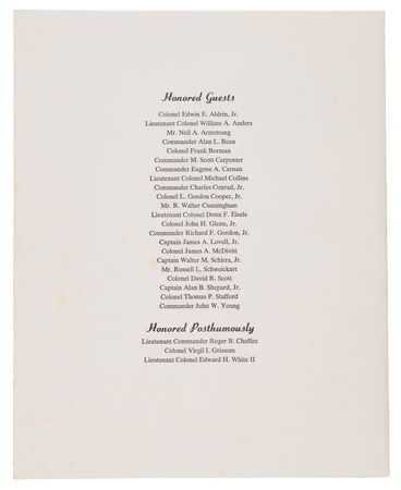 Lot #6324 Omega Apollo Astronaut Appreciation Dinner Menu - Image 3