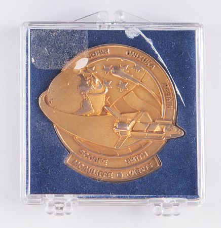 Lot #6402 STS-51-L Unflown Gold Robbins Medallion - From the Personal Collection of William E. Thornton - Image 3