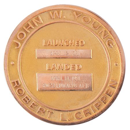 Lot #6396 STS-1 Flown Gold Robbins Medallion - From the Personal Collection of William E. Thornton - Image 2