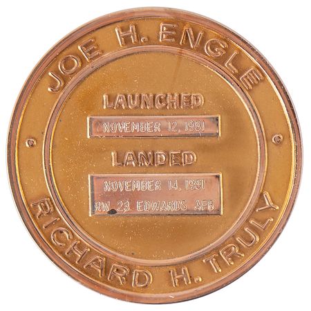 Lot #6397 STS-2 Unflown Gold Robbins Medallion - From the Personal Collection of William E. Thornton - Image 2
