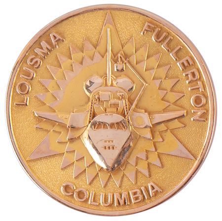 Lot #6398 STS-3 Unflown Gold Robbins Medallion -