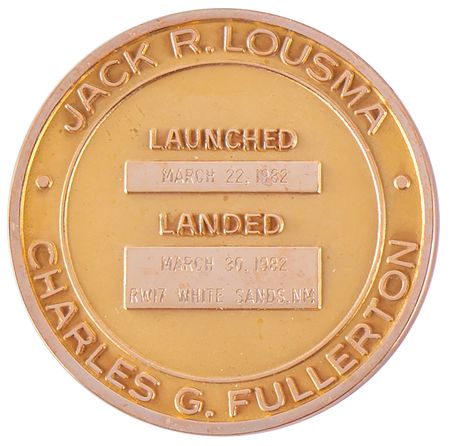 Lot #6398 STS-3 Unflown Gold Robbins Medallion - From the Personal Collection of William E. Thornton - Image 2