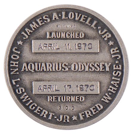 Lot #6209 Apollo 13 Flown Robbins Medallion - From the Personal Collection of William E. Thornton - Image 2