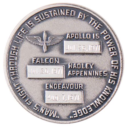 Lot #6265 Apollo 15 Flown Robbins Medallion - From the Personal Collection of William E. Thornton - Image 2