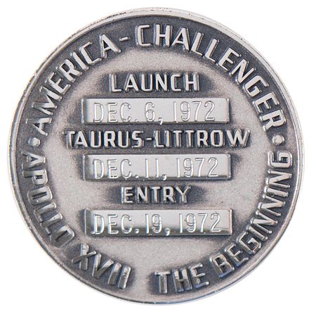 Lot #6300 Apollo 17 Flown Robbins Medallion - From the Personal Collection of William E. Thornton - Image 2