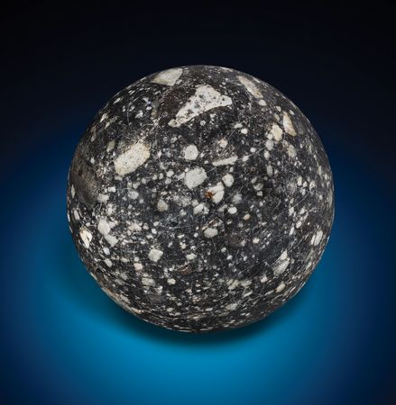 Lot #6479 NWA 12691 — Lunar Meteorite Rendered as a 2˝ Sphere - Image 2