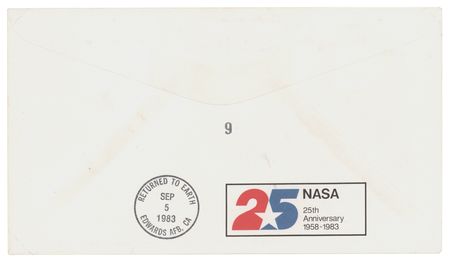 Lot #6430 STS-8 Crew-Signed Flown Cover - 1 of 10 Examples -  From the Personal Collection of William E. Thornton - Image 2