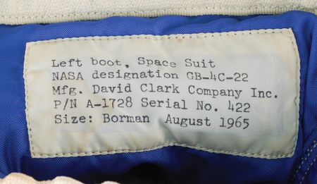 Lot #6065 Frank Borman Gemini G-4C Space Suit Boot (1965) - Image 9