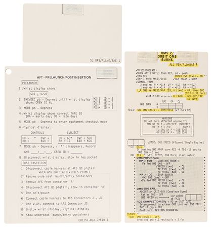 Lot #6419 STS-51-B (3) Cue Cards for Prelaunch/Post Insertion, DDS Transient Recovery, and OPS RCS Burn [Attested Flown] - From the Personal Collection of William E. Thornton - Image 2