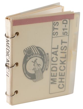 Lot #6401 STS-51-D Medical Checklist [Attested