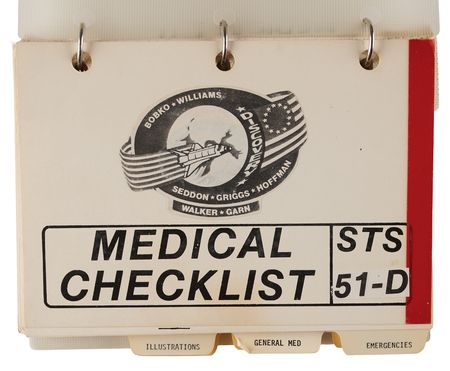 Lot #6401 STS-51-D Medical Checklist [Attested Flown] - From the Personal Collection of William E. Thornton - Image 5