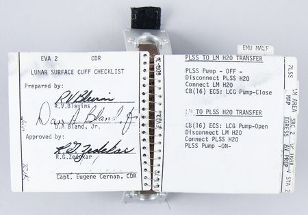 Lot #6299 Apollo 17 Flown and Lunar Surface-Used EVA-2 Cuff Checklist - From the Personal Collection of Gene Cernan - Image 6