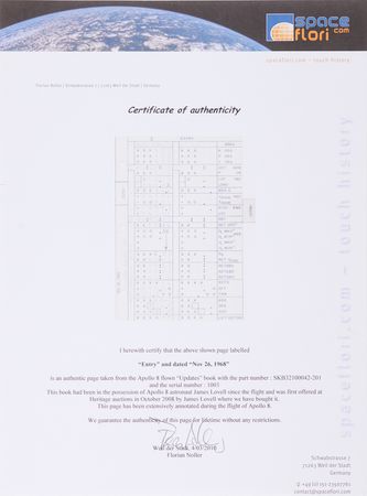 Lot #6094 Apollo 8 'Updates' Book Page [Attested as Flown] - Image 3