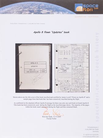 Lot #6094 Apollo 8 'Updates' Book Page [Attested as Flown] - Image 4