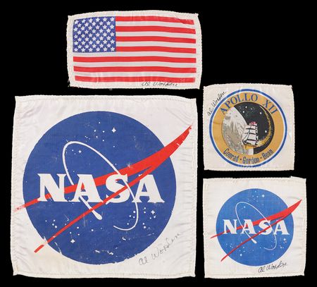 Lot #6199 Al Worden (4) Signed Beta Patches from His Apollo 12 Close-Out Garment - Image 2