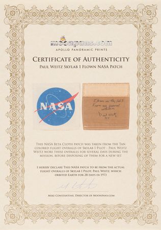 Lot #6387 Skylab 2 Flown Beta Patch - From the Personal Colelction of Paul Weitz - Image 4