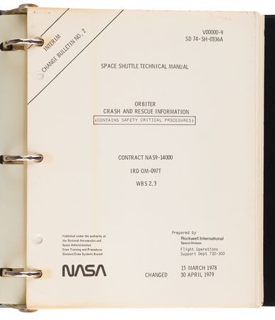 Lot #6386 Space Shuttle Orbiter Crash and Rescue