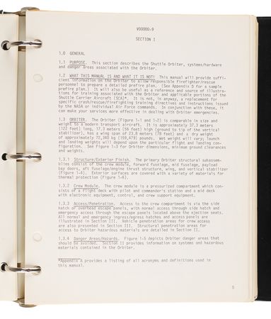 Lot #6386 Space Shuttle Orbiter Crash and Rescue Manual - Image 2