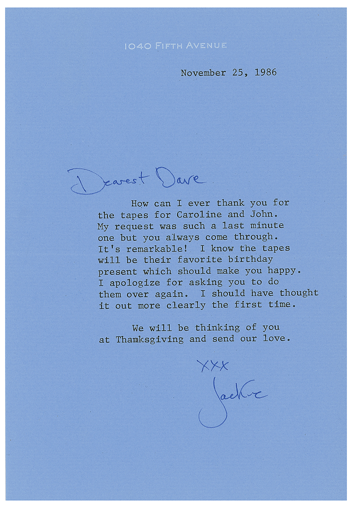 Lot 140 Jacqueline Kennedy Typed Letter Signed