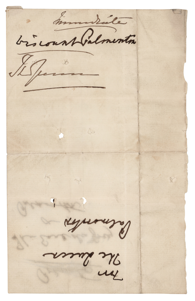 Lot 367 Queen Victoria and Viscount Palmerston Signatures
