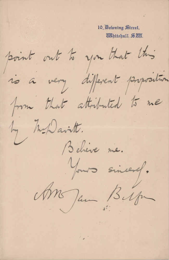 Lot 334 Arthur James Balfour Partial Letter Signed