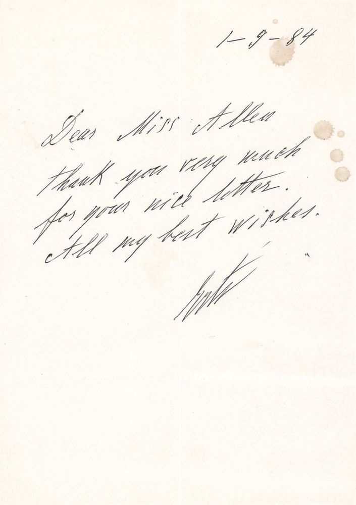 Lot 501 Erte Autograph Letter Signed