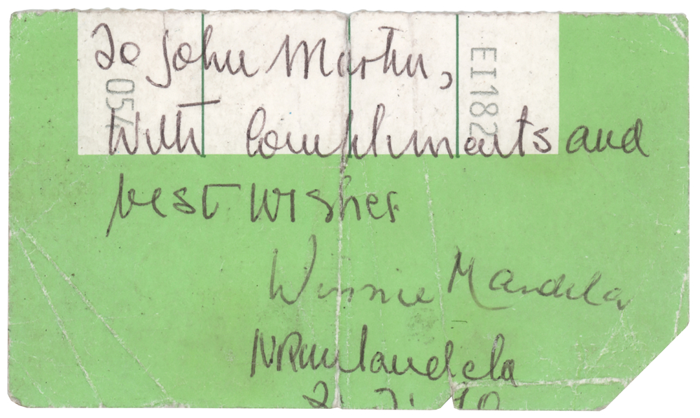 Lot 375 Nelson and Winnie Mandela Signatures
