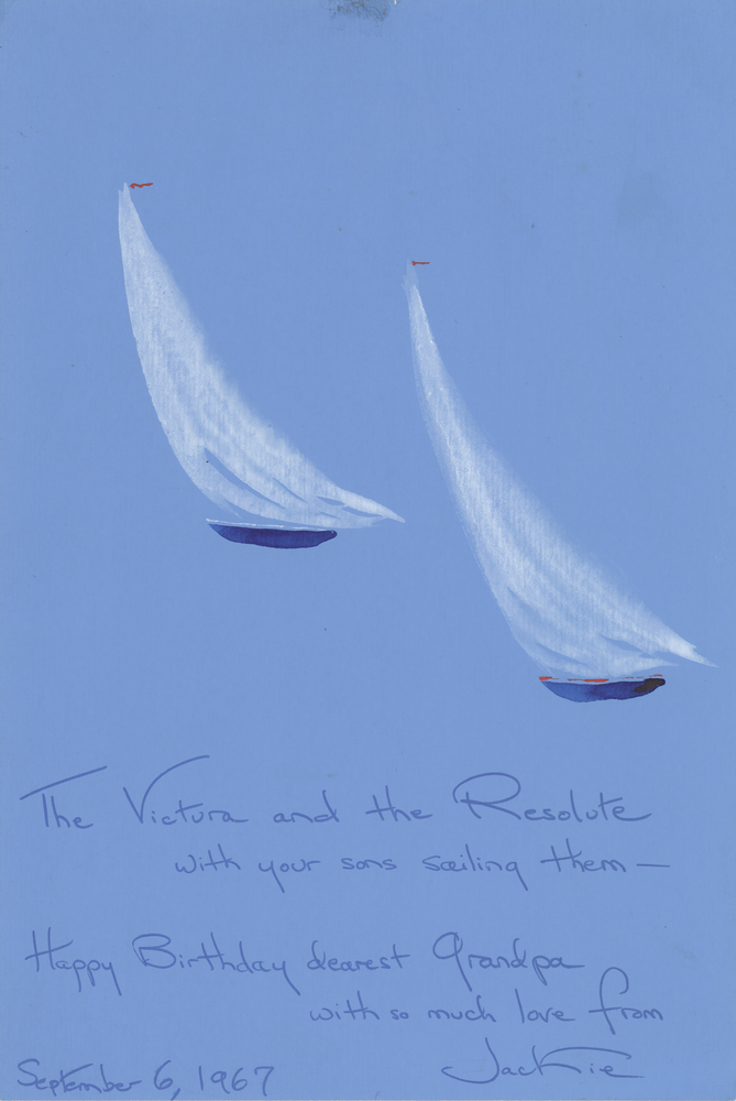 Lot 75 Jacqueline Kennedy Hand-Painted Birthday Card to Joseph P. Kennedy