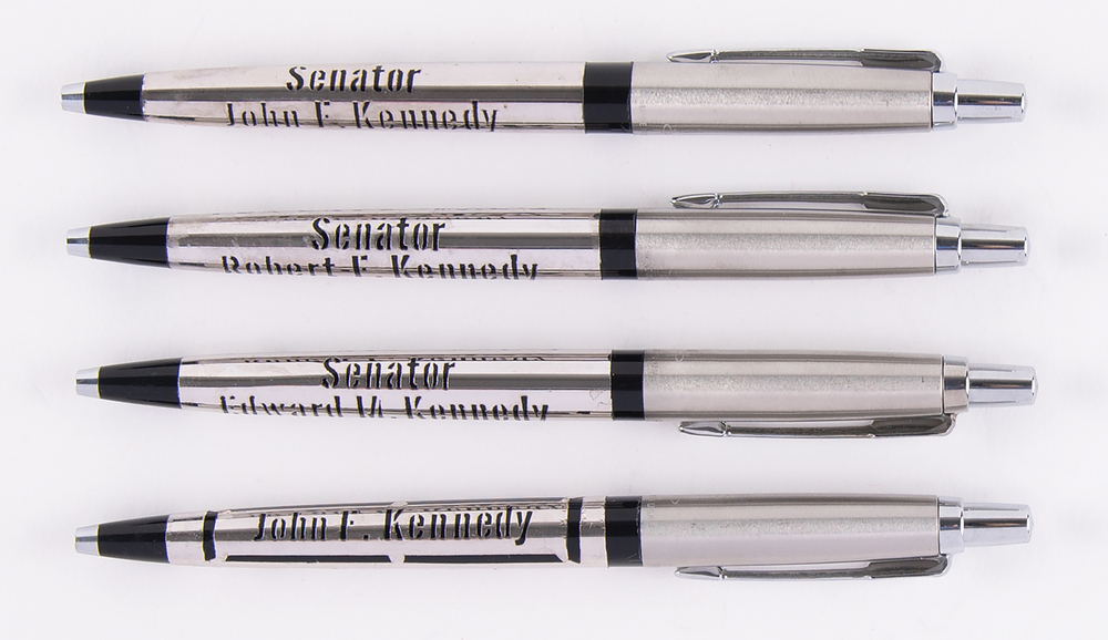 Lot 290 Kennedy Family: John F. Kennedy, Robert F. Kennedy, and Edward Kennedy Commemorative Parker Pen Set (4)