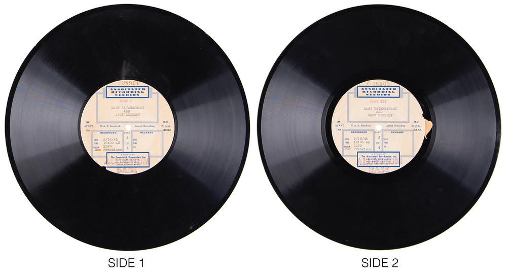 Lot 100 John F. Kennedy: Early 1945 Radio Interview Acetates (2)