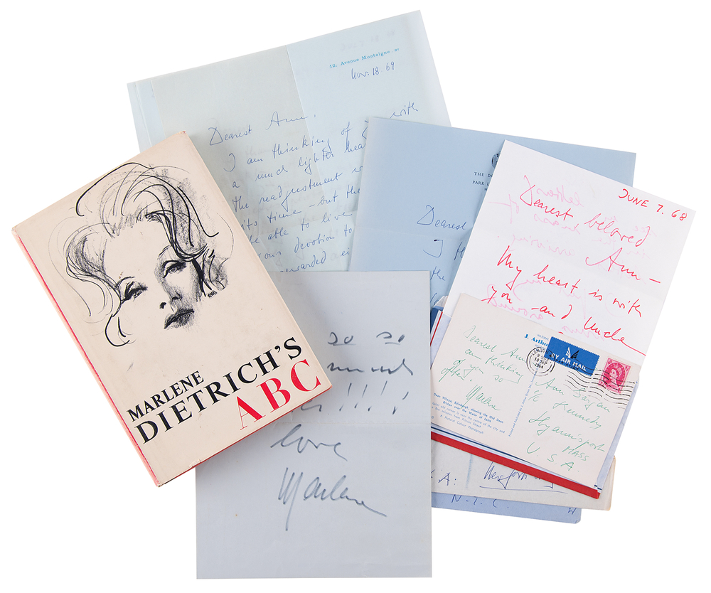 Lot 294 [Kennedy Family] Marlene Dietrich (8) Autograph Letters Signed to Joseph P. Kennedy's Caretaker, Ann Gargan