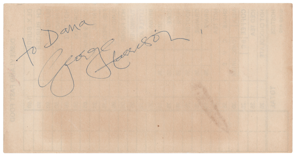 Lot 621 Beatles: George Harrison Signature