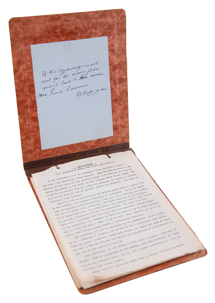 Lot 577 [D. H. Lawrence] Film Treatment for Lady Chatterley's Lover