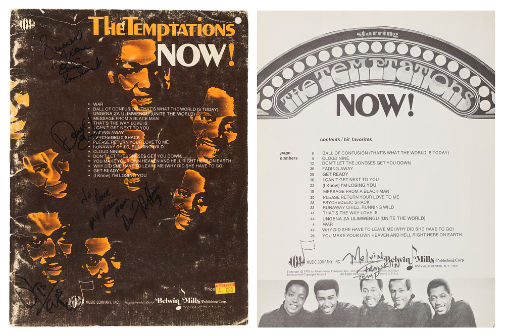 Lot 686 The Temptations Signed Sheet Music Book