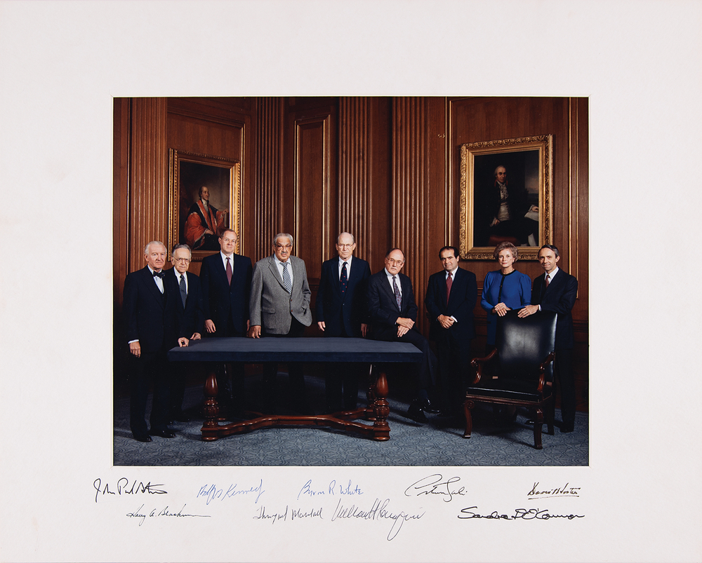 Lot 332 Supreme Court: Rehnquist Court Oversized Signed Photograph