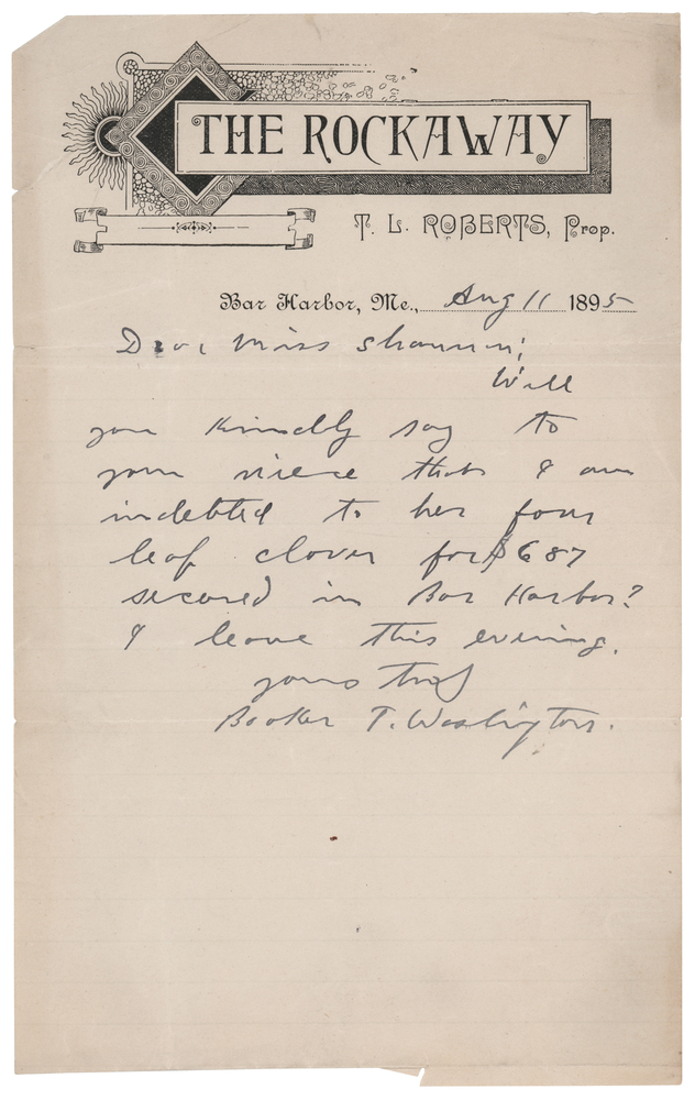Lot 377 Booker T. Washington Autograph Letter Signed
