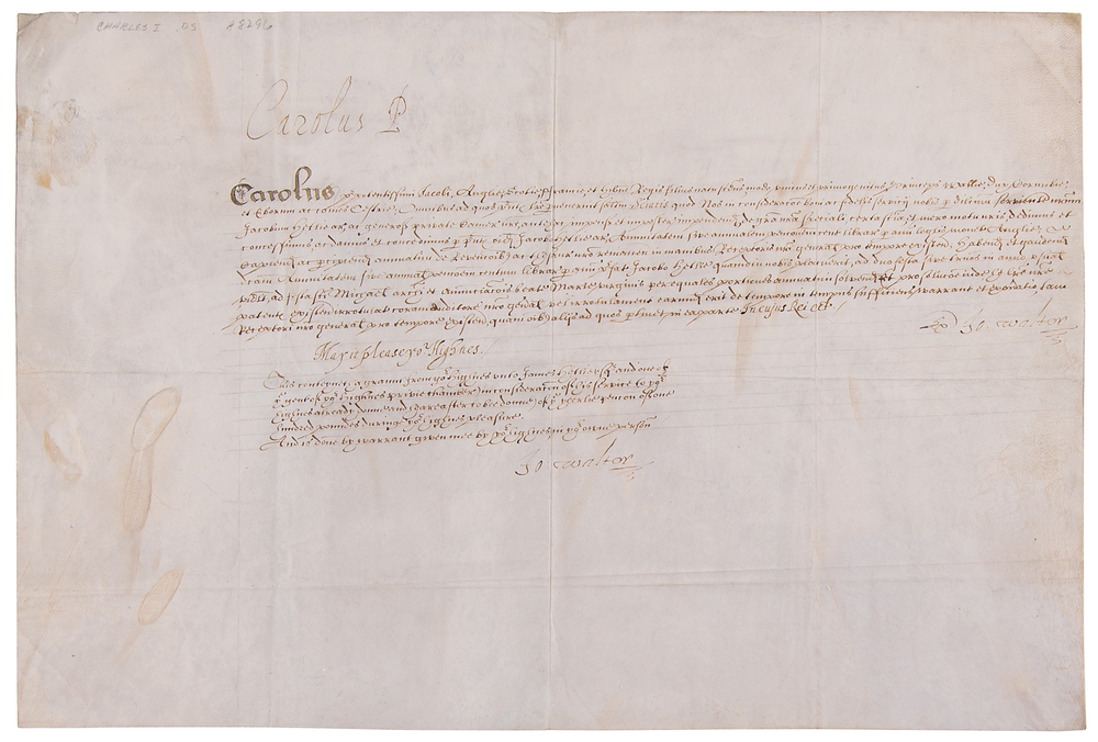 Lot 346 King Charles I Document Signed as Prince of Wales (1620)