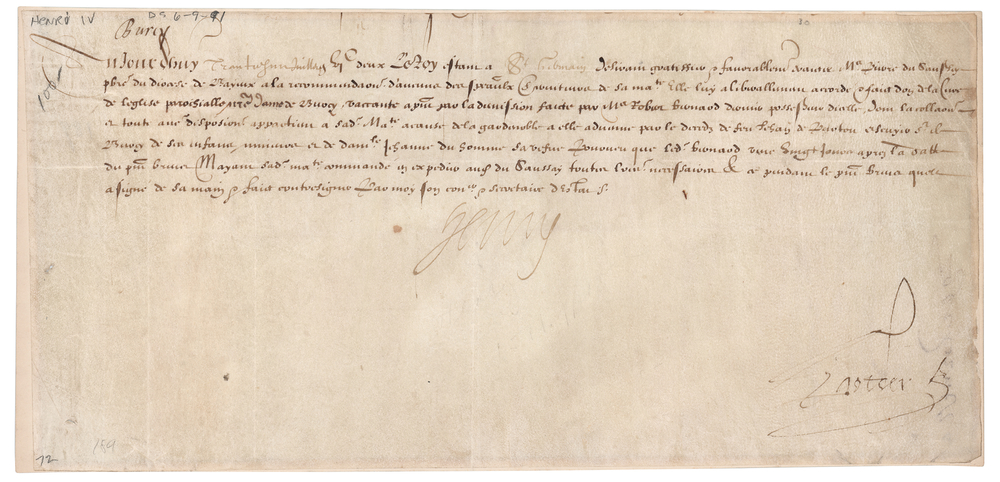 Lot 349 King Henry IV Document Signed During the French Wars of Religion (1591)