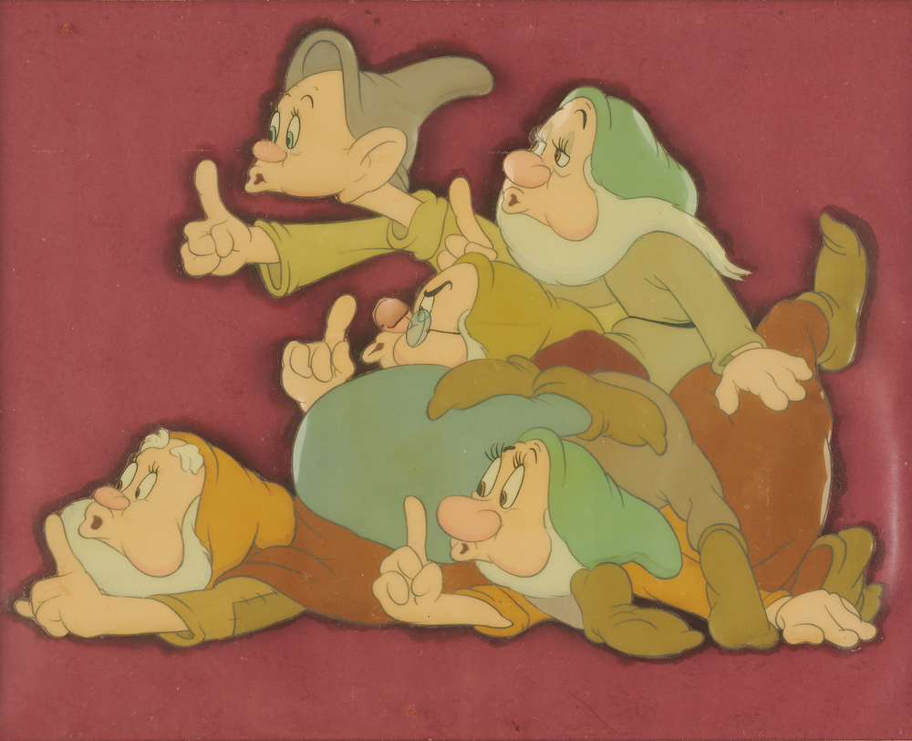Lot 543 Seven Dwarfs production cel from Snow White and the Seven Dwarfs - Presented to the Treasurer of Walt Disney Studios