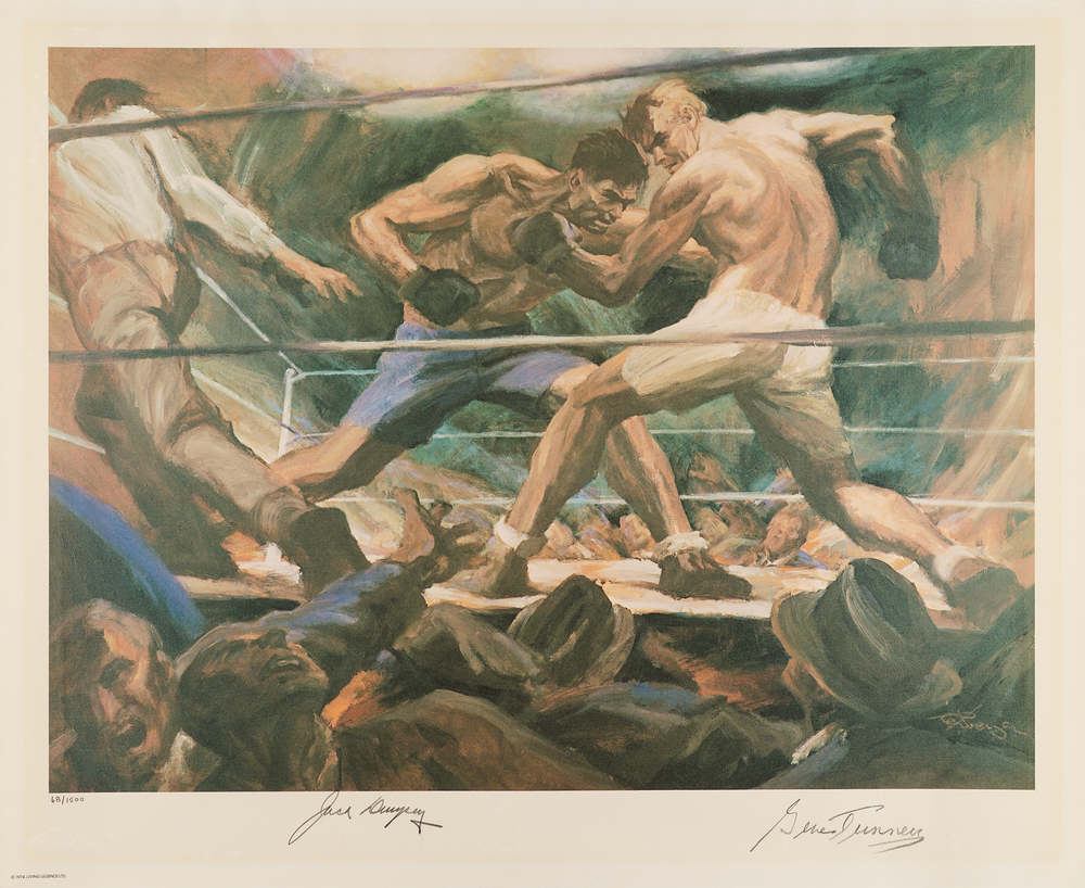 Lot 808 Jack Dempsey and Gene Tunney Signed Lithograph (Ltd. Ed. #68/1500) - 22˝ x 18˝