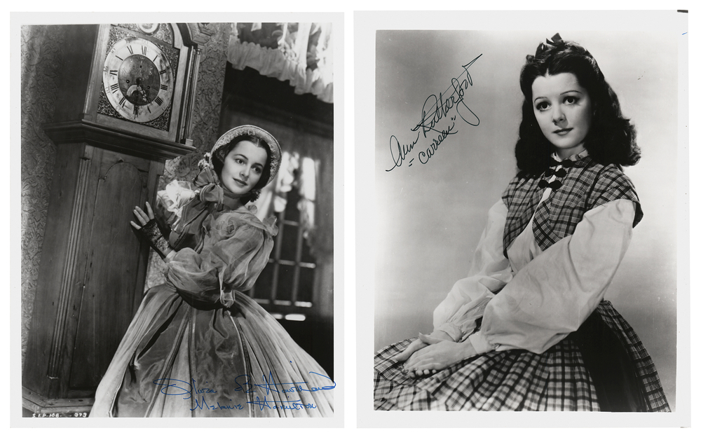 Lot 725 Gone With the Wind: Olivia de Havilland and Ann Rutherford (2) Signed Photographs