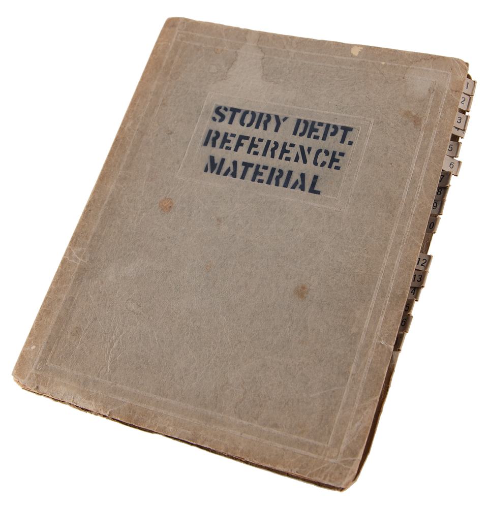 Lot 524 Walt Disney Studios: Story Department Reference Material Handbook (1939)