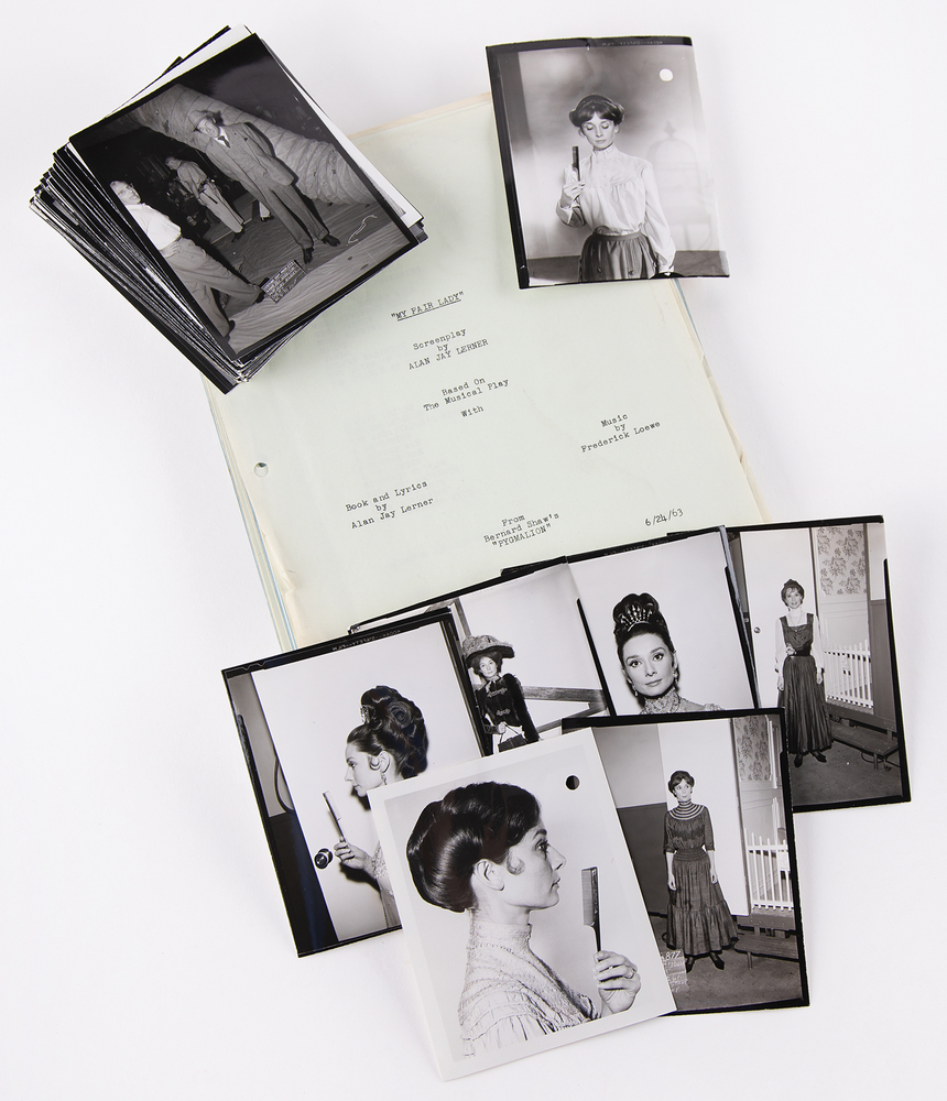 Lot 732 Audrey Hepburn: My Fair Lady Wardrobe/Makeup Department Archive, with an Original Script, George Cukor Memo, and 150+ Candid Photographs