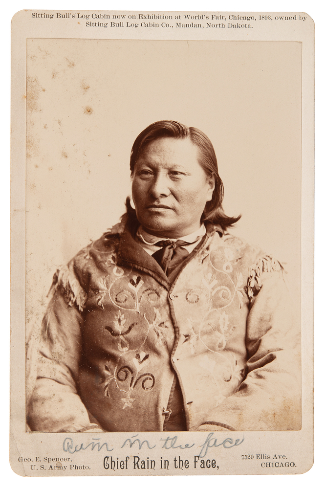Lot 412 Rain in the Face Scarce Signed Cabinet Photograph - Issued for the 1893 Chicago World's Fair