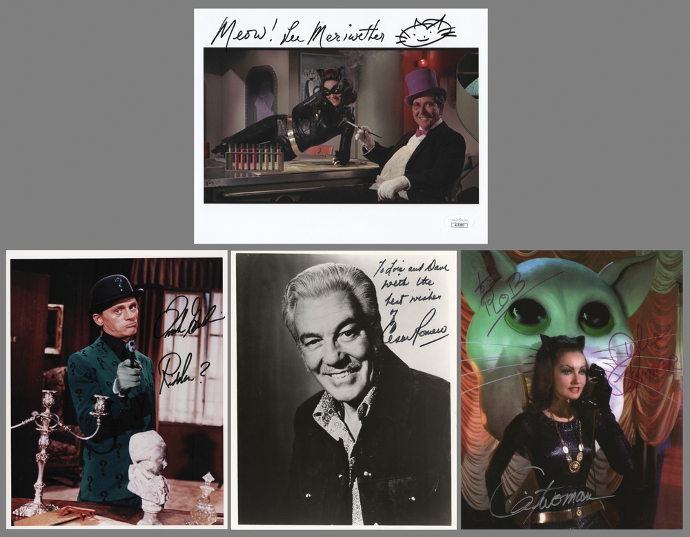 Lot 707 Batman (4) Signed Photographs - Frank Gorshin, Lee Meriwether, Julie Newmar, and Cesar Romero