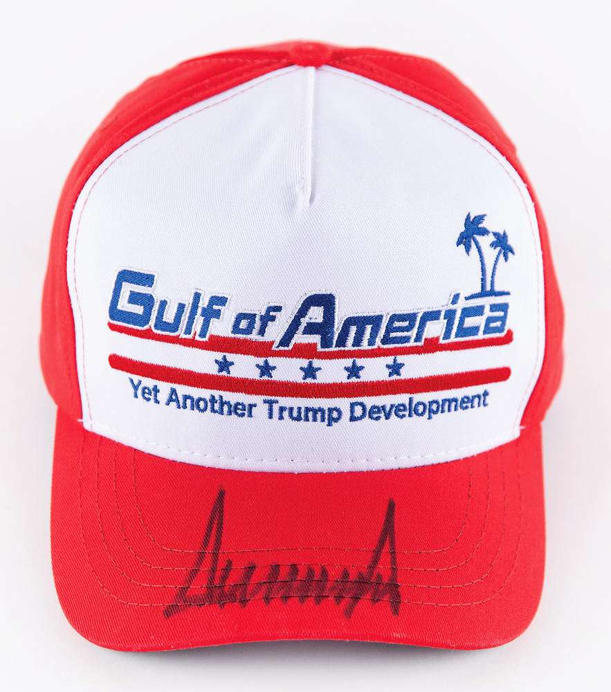 Lot 241 Donald Trump Signed Baseball Hat - Gulf of America