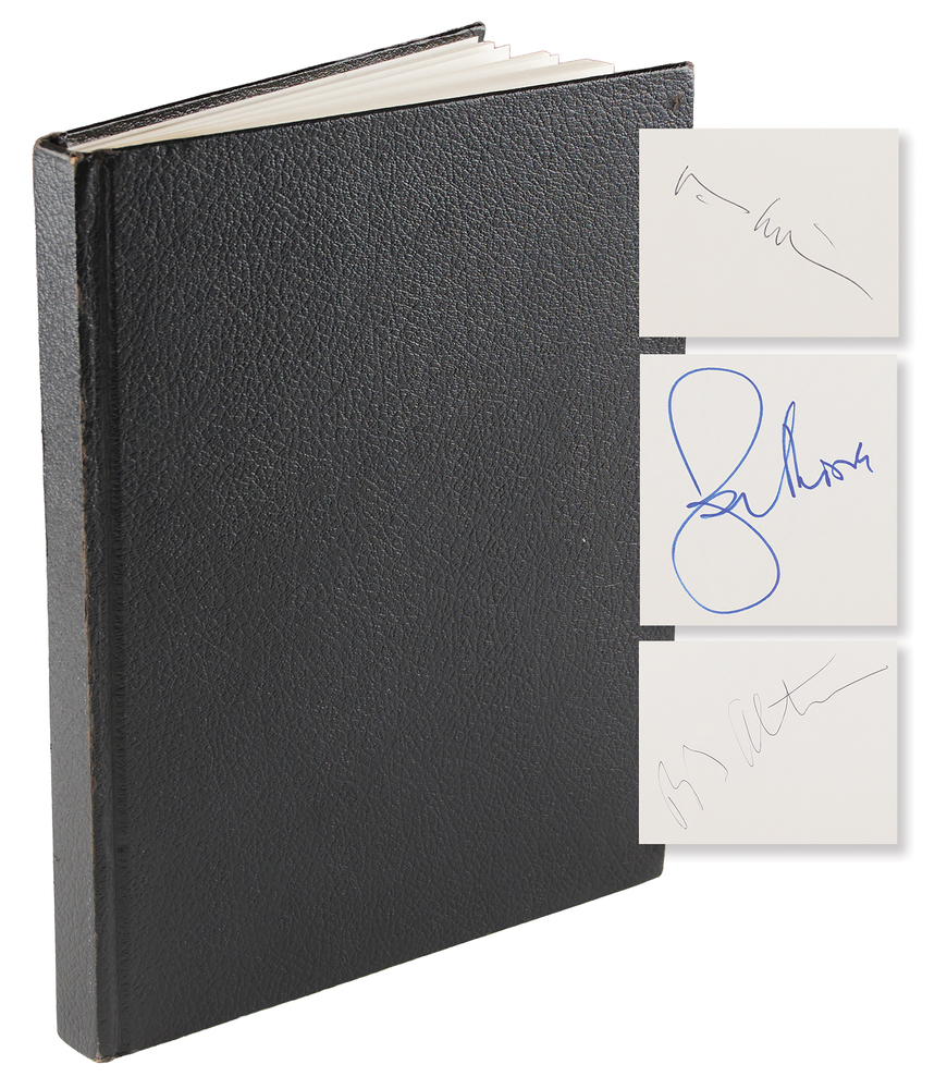Lot 698 Actors, Musicians, and Entertainers (101) Autograph Book, with Roger Moore, Tony Bennett, and Rod Stewart